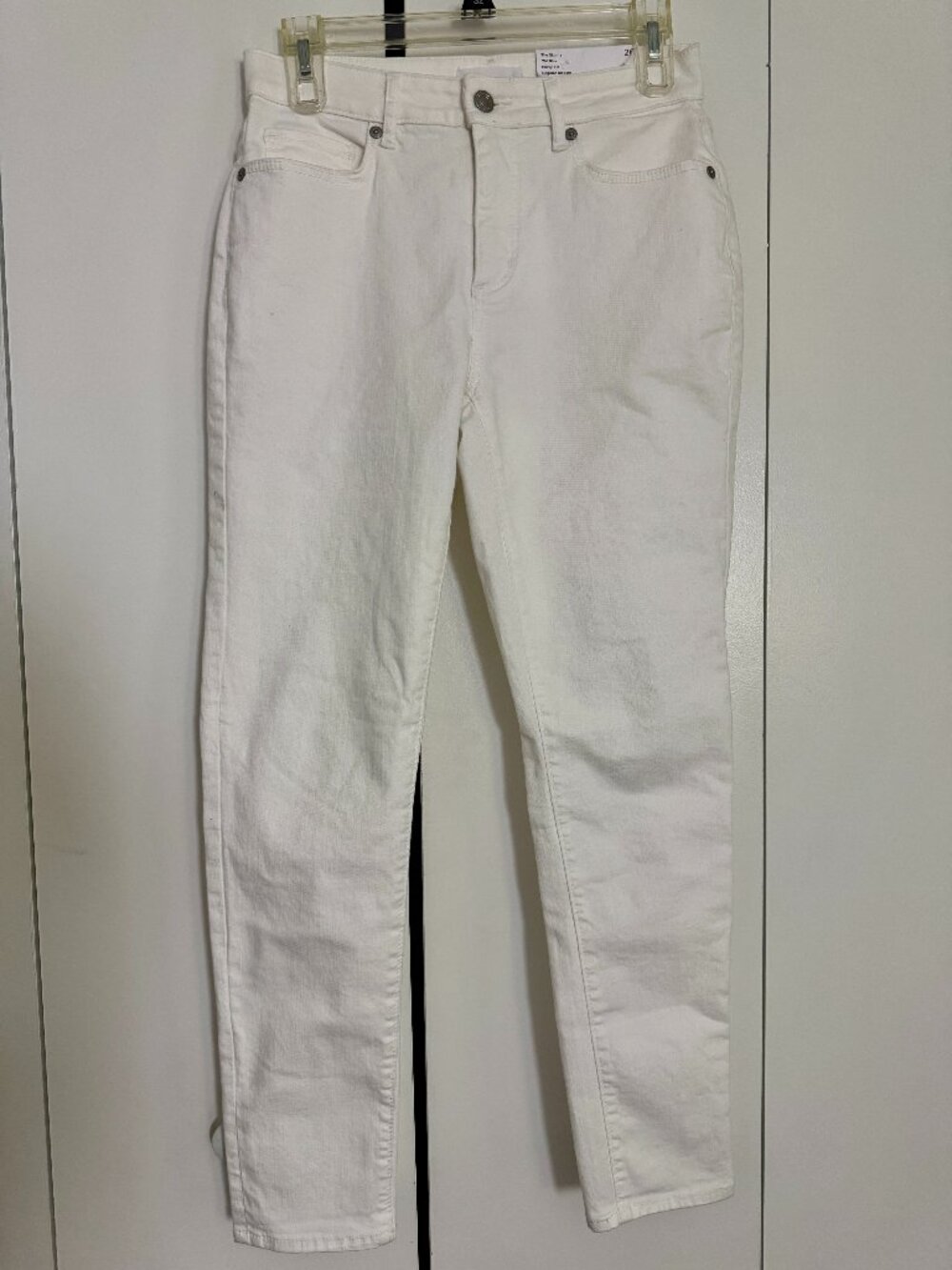 LOFT The Skinny Mid Rise Curvy White Jeans Size 26/2 Regular